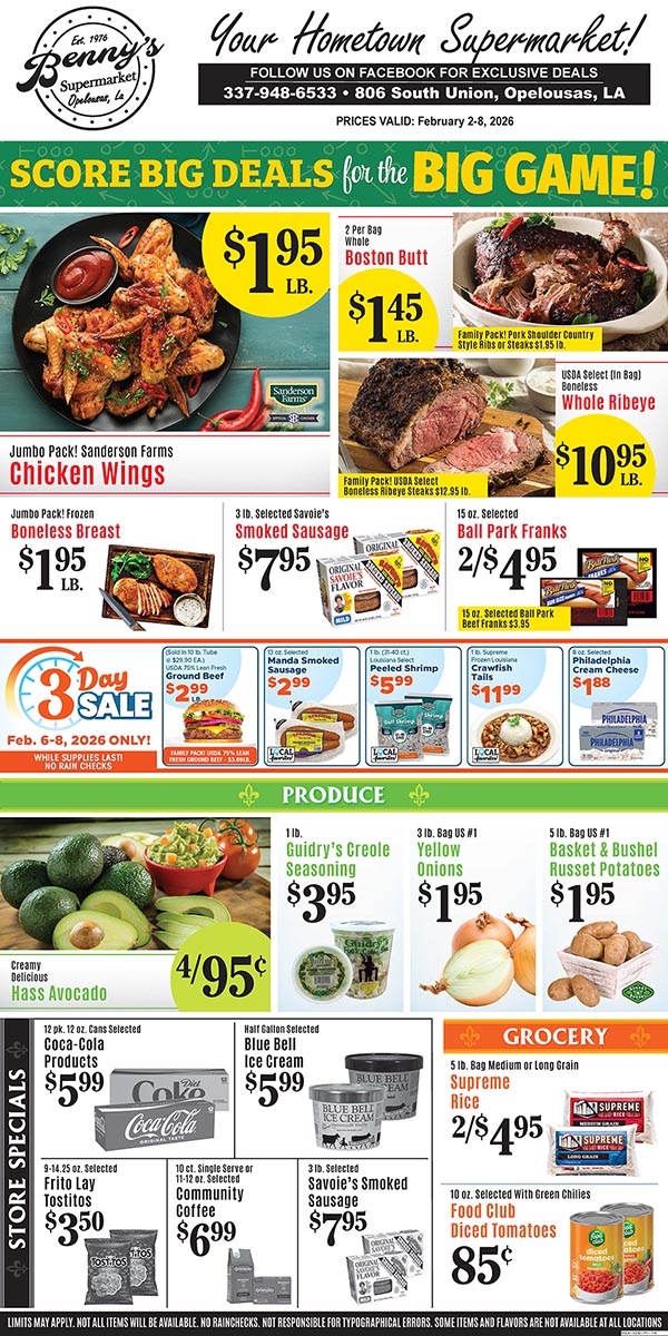 Weekly Specials Page